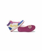 Baskets en Cuir Debbie fuchsia jaune