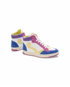 Baskets en Cuir Debbie fuchsia jaune