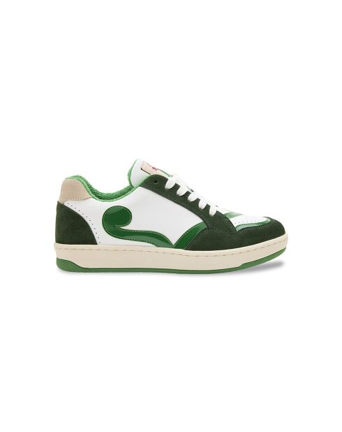 Baskets en Cuir Cyndi blanc vert