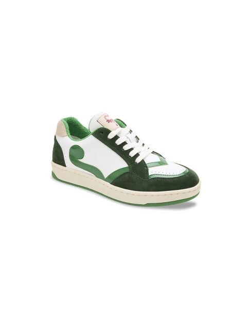 Baskets en Cuir Cyndi blanc vert