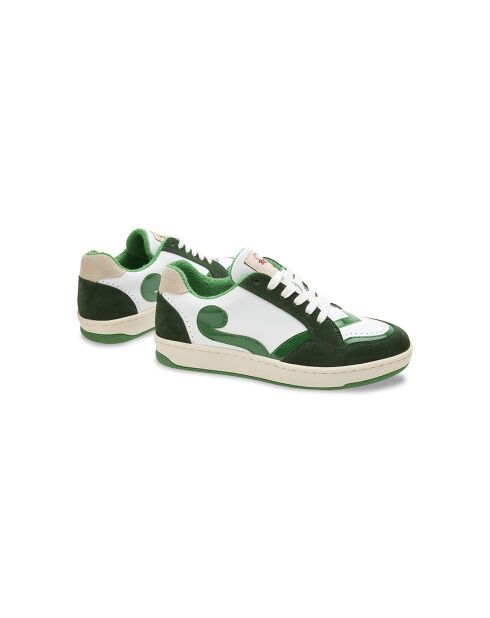 Baskets en Cuir Cyndi blanc vert
