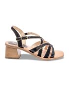 Sandalias de piel Donna negras
