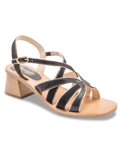 Sandalias de piel Donna negras