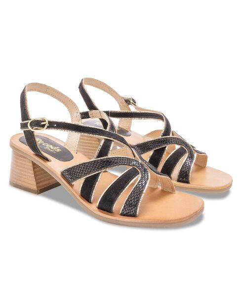 Sandalias de piel Donna negras