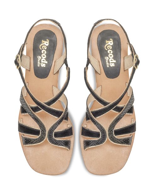 Sandalias de piel Donna negras