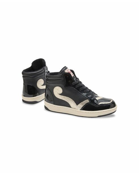Debbie Sneakers aus Leder in Schwarz und Gold