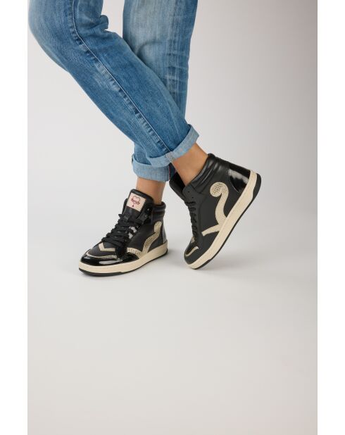 Debbie Sneakers aus Leder in Schwarz und Gold