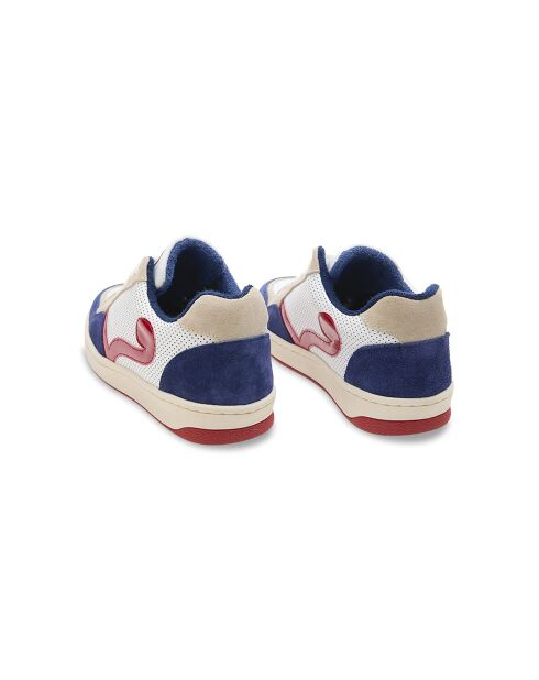 Baskets en Cuir Cyndi rouge bleu
