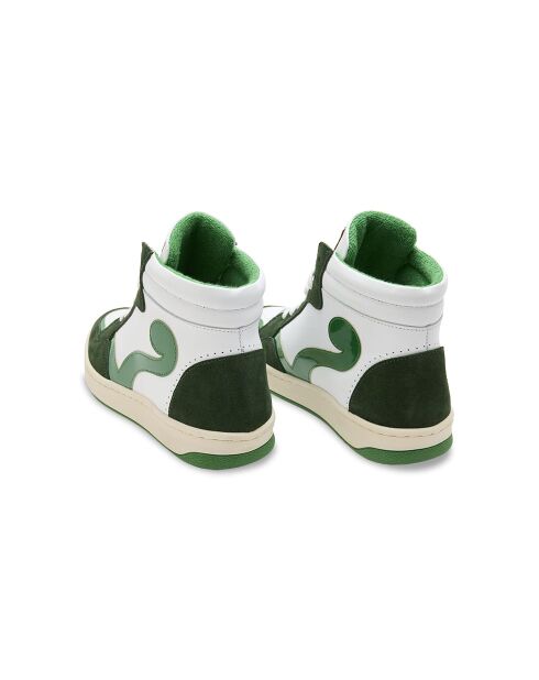 Baskets en Cuir Debbie blanc vert