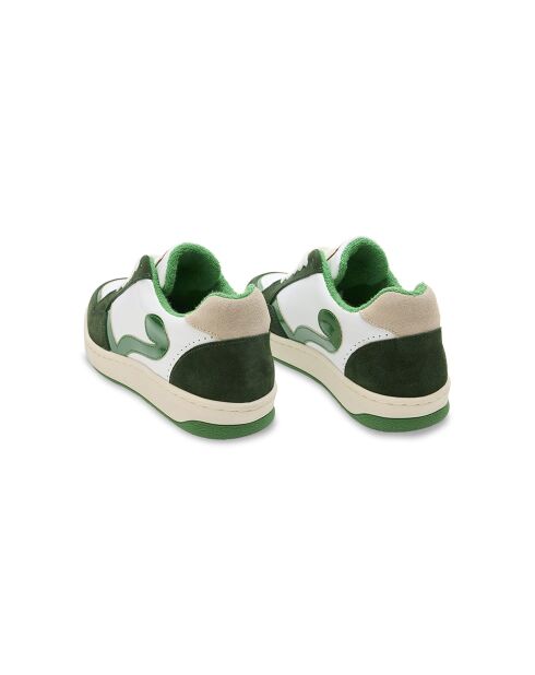 Baskets en Cuir Cyndi blanc vert