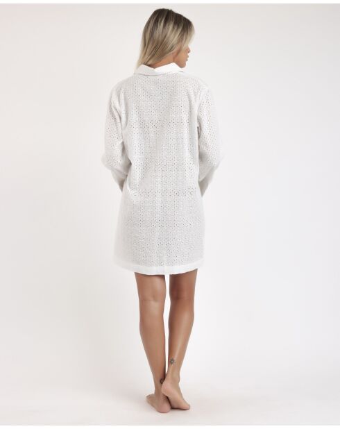 Weißes Mykonos Langarmkleid