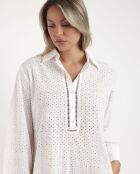 Weißes Mykonos Langarmkleid