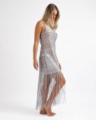 Glanzende zilveren jurk