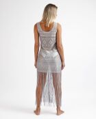 Glanzende zilveren jurk