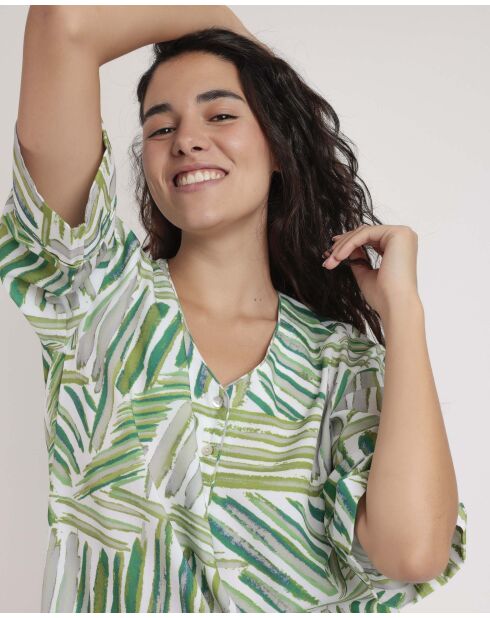 Een groene zomerkimono