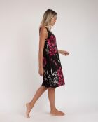 Mouwloze jurk in B-stijl met zwarte achtergrondprint