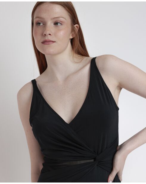 Maillot de bain amincissant drapé de nuit noir