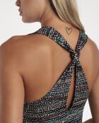 Robe de nuit dos nu à pois multicolore