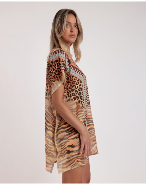 Vestido caftán de piel Safari