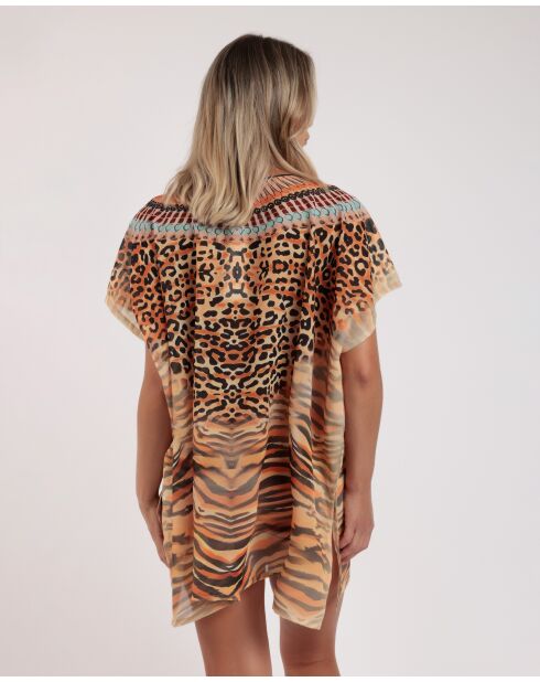 Vestido caftán de piel Safari