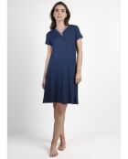 Marineblauwe luxe sportjurk met V-hals en B-hals