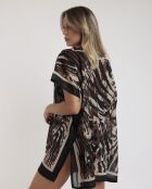 Elegante kaftanjurk skin D zwart/bruin