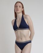 Marineblauer, rückenfreier, luxuriöser 2-teiliger Sport-Badeanzug