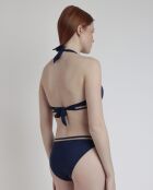 Marineblauer, rückenfreier, luxuriöser 2-teiliger Sport-Badeanzug