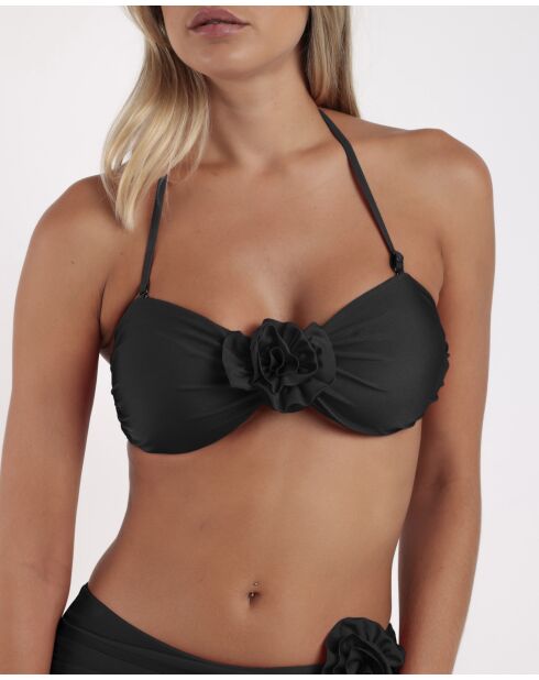 Traje de baño con diadema Paradise Beach A negro de 2 piezas