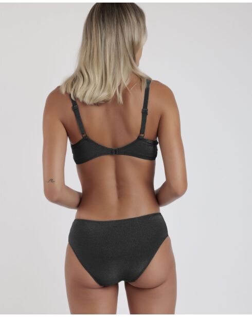 Costume da bagno a 2 pezzi classico antracite brillante