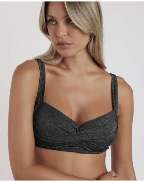 Costume da bagno a 2 pezzi classico antracite brillante