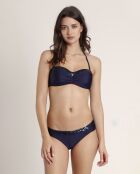 2-teiliger Badeanzug mit marineblauem Paillettenstirnband