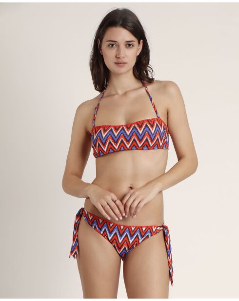 Costume da bagno multicolore a 2 pezzi con fascia Ethnic Waves