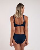 B 2-teiliger Badeanzug aus Blattgold, marineblau