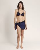 F marineblau glitzernder Sarong