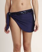 F marineblau glitzernder Sarong