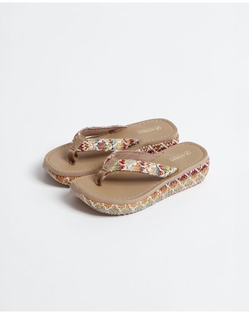 Chanclas con cuña multicolor