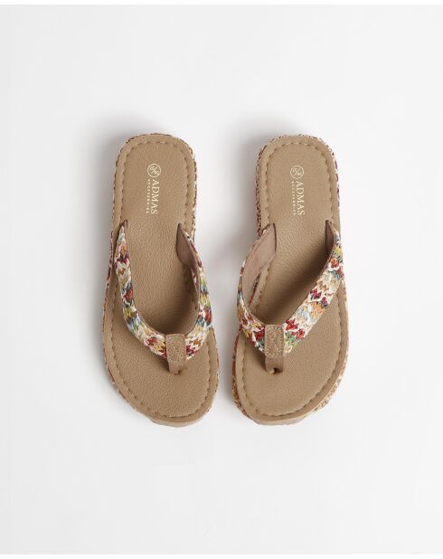 Chanclas con cuña multicolor