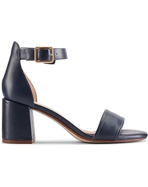 Sandalias Ezoria Mae de piel azul marino - Tacón 7cm