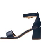 Sandalias Ezoria Mae de piel azul marino - Tacón 7cm