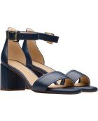 Sandalias Ezoria Mae de piel azul marino - Tacón 7cm