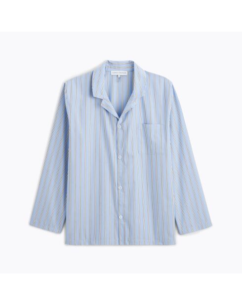 Pyjama long en coton Gaspard ciel