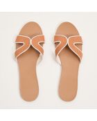 Chaussons Mules lin mélangé terracotta