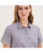 Chemise de nuit en coton Camille bleue