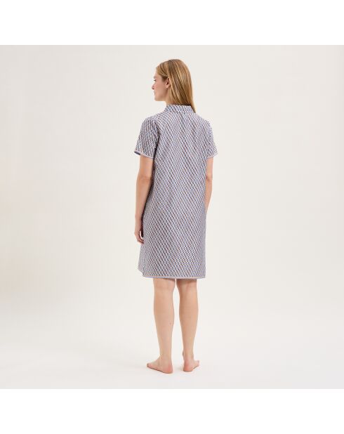 Chemise de nuit en coton Camille bleue