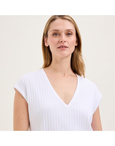 Camisón blanco de algodón Apolline