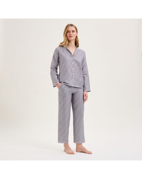 Pyjama en coton Camille bleu