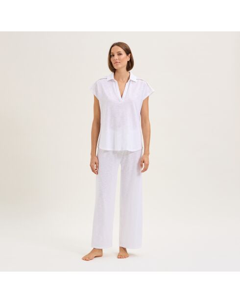 Pyjama en coton Mathilde blanc