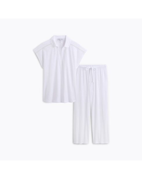Pyjama en coton Mathilde blanc