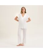 Pyjama en coton Romane écru